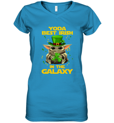 Baby Yoda Best Irish In The Galaxy Women's V-Neck - kambletee