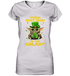 Baby Yoda Best Irish In The Galaxy Women's V-Neck - kambletee