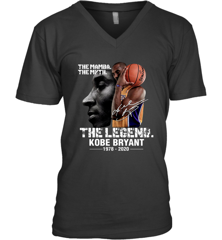 The Mamba The Myth The Legend Kobe Bryant 1987 2020 Men's V-Neck - kambletee
