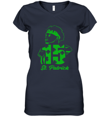 Happy St. Patrick's Day 15 Patrick Mahomes Kansas City Chiefs Women's V-Neck - kambletee