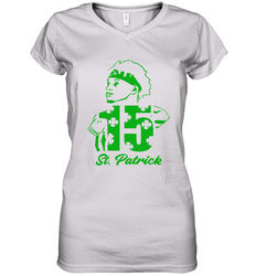 Happy St. Patrick's Day 15 Patrick Mahomes Kansas City Chiefs Women's V-Neck - kambletee