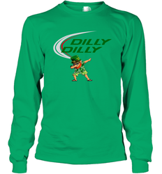 St Patricks day Irish Dilly Dilly Leprechaun dabbing Long Sleeve T-Shirt - kambletee