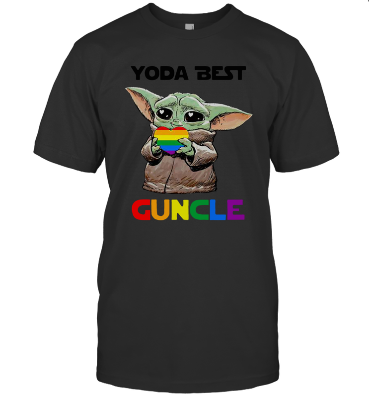 Star Wars Baby Yoda best Guncle LGBT Pride Men's T-Shirt - kambletee