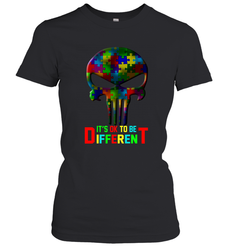 Skull it is ok to be different Women's T-Shirt - kambletee