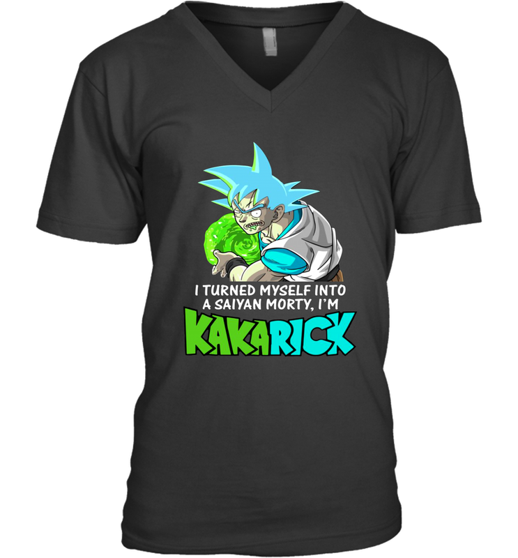 Kakarick I turned myself into a saiyan Rick And Morty Men's V-Neck - kambletee