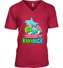 Kakarick I turned myself into a saiyan Rick And Morty Men's V-Neck - kambletee