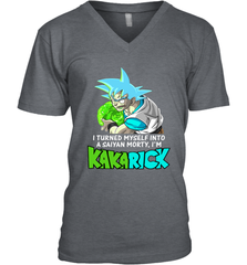Kakarick I turned myself into a saiyan Rick And Morty Men's V-Neck - kambletee