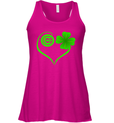 Chicago Cubs St Patrick's Day Heart Racerback Tank - kambletee