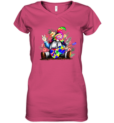 Gnome playing guitar St Patrick's Day Women's V-Neck - kambletee