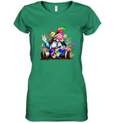 Gnome playing guitar St Patrick's Day Women's V-Neck - kambletee