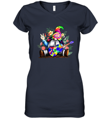 Gnome playing guitar St Patrick's Day Women's V-Neck - kambletee