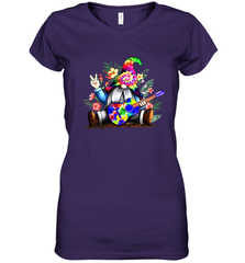 Gnome playing guitar St Patrick's Day Women's V-Neck - kambletee