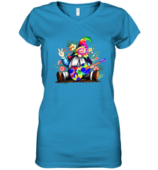 Gnome playing guitar St Patrick's Day Women's V-Neck - kambletee
