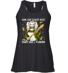 Harley Quinn Fight Like A Warrior Bone Cancer Awareness Racerback Tank - kambletee