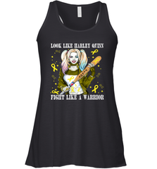 Harley Quinn Fight Like A Warrior Bone Cancer Awareness Racerback Tank - kambletee