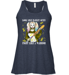 Harley Quinn Fight Like A Warrior Bone Cancer Awareness Racerback Tank - kambletee