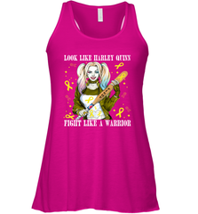 Harley Quinn Fight Like A Warrior Bone Cancer Awareness Racerback Tank - kambletee