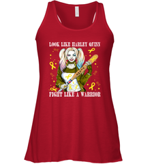 Harley Quinn Fight Like A Warrior Bone Cancer Awareness Racerback Tank - kambletee