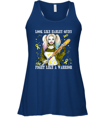 Harley Quinn Fight Like A Warrior Bone Cancer Awareness Racerback Tank - kambletee