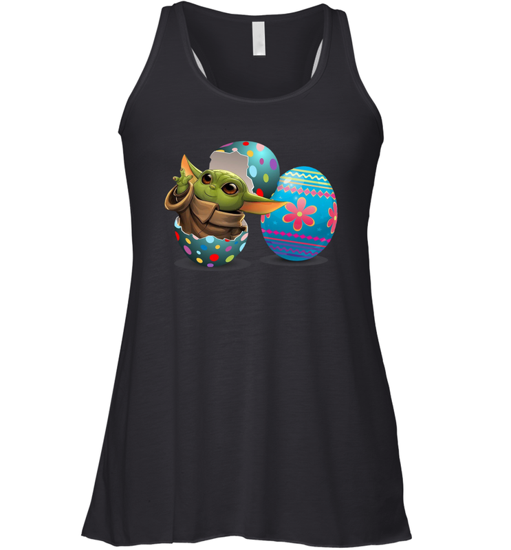 Easter Eggs Baby Yoda Racerback Tank - kambletee