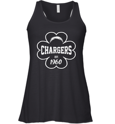 Patrick's Day Shamrock For Los Angeles Chargers Fans Racerback Tank - kambletee