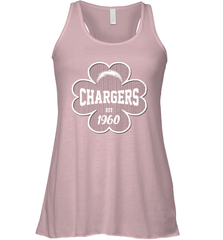 Patrick's Day Shamrock For Los Angeles Chargers Fans Racerback Tank - kambletee