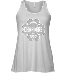 Patrick's Day Shamrock For Los Angeles Chargers Fans Racerback Tank - kambletee