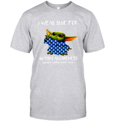 Baby Yoda I Wear Blue For Autism Awareness Men's T-Shirt - kambletee