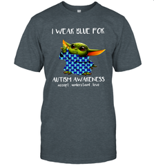 Baby Yoda I Wear Blue For Autism Awareness Men's T-Shirt - kambletee