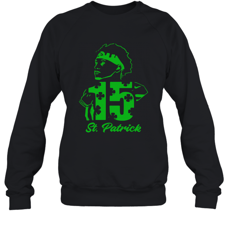Happy St. Patrick's Day 15 Patrick Mahomes Kansas City Chiefs Sweatshirt - kambletee