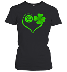 Chicago Cubs St Patrick's Day Heart Women's T-Shirt - kambletee