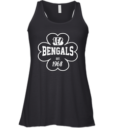 Patrick's Day Shamrock For Cincinnati Bengals Fans Racerback Tank - kambletee