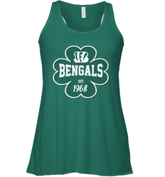 Patrick's Day Shamrock For Cincinnati Bengals Fans Racerback Tank - kambletee