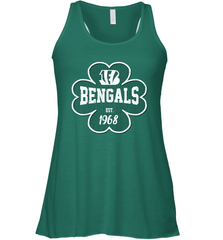 Patrick's Day Shamrock For Cincinnati Bengals Fans Racerback Tank - kambletee