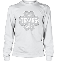 Patrick's Day Shamrock For Houston Texans Fans Long Sleeve T-Shirt - kambletee