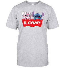 Stitch and Angel love Levi's logo Men's T-Shirt - kambletee