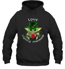 Baby Yoda hug St Patricks Day Irish love loyalty friendship Hoodie - kambletee
