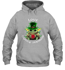 Baby Yoda hug St Patricks Day Irish love loyalty friendship Hoodie - kambletee