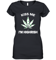Kiss me I'm highrish Women's V-Neck - kambletee