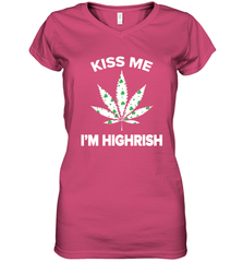 Kiss me I'm highrish Women's V-Neck - kambletee