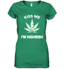 Kiss me I'm highrish Women's V-Neck - kambletee