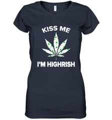 Kiss me I'm highrish Women's V-Neck - kambletee