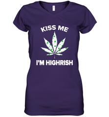 Kiss me I'm highrish Women's V-Neck - kambletee