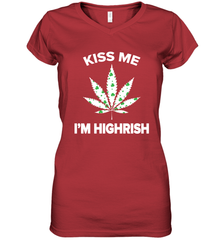 Kiss me I'm highrish Women's V-Neck - kambletee