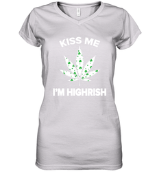 Kiss me I'm highrish Women's V-Neck - kambletee