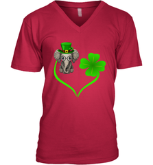 Elephant irish heart st patrick's day Men's V-Neck - kambletee