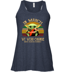Star Wars Baby Yoda hug Multiple Sclerosis Awareness in March Racerback Tank - kambletee