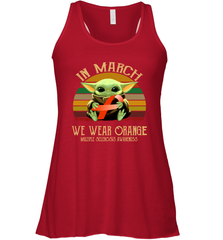 Star Wars Baby Yoda hug Multiple Sclerosis Awareness in March Racerback Tank - kambletee