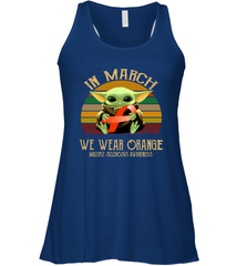 Star Wars Baby Yoda hug Multiple Sclerosis Awareness in March Racerback Tank - kambletee