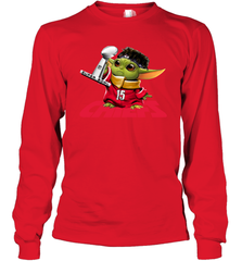 Kansas City Chiefs Baby Yoda Patrick Mahomes Long Sleeve T-Shirt - kambletee